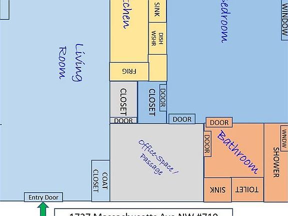 Approximate Floor Plan 
(Not to Scale)
Bedroom temporarily closed