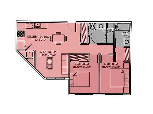 Floor plan 2 Bedroom