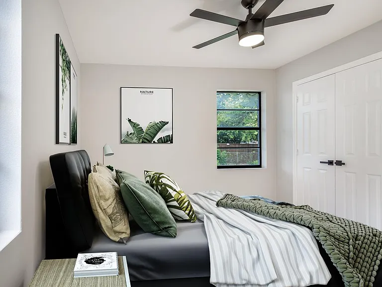 Bedroom 1. This image shows a virtually furnished space. Bedrooms come unfurnished.