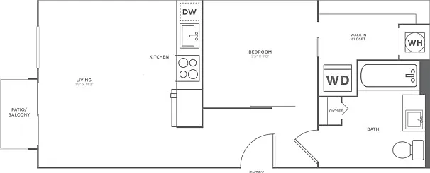 One Bedroom One Bath (536 SF) One Bedroom One Bath (536 SF)