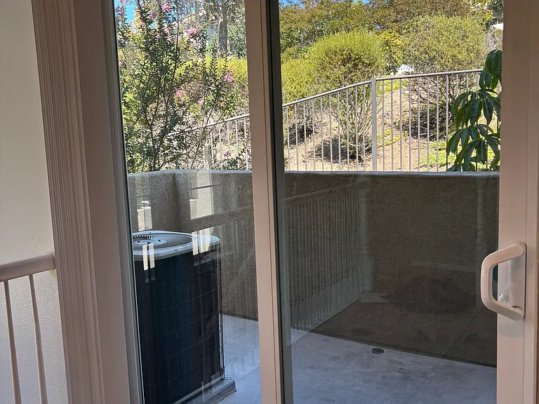 Private balcony with hillside view