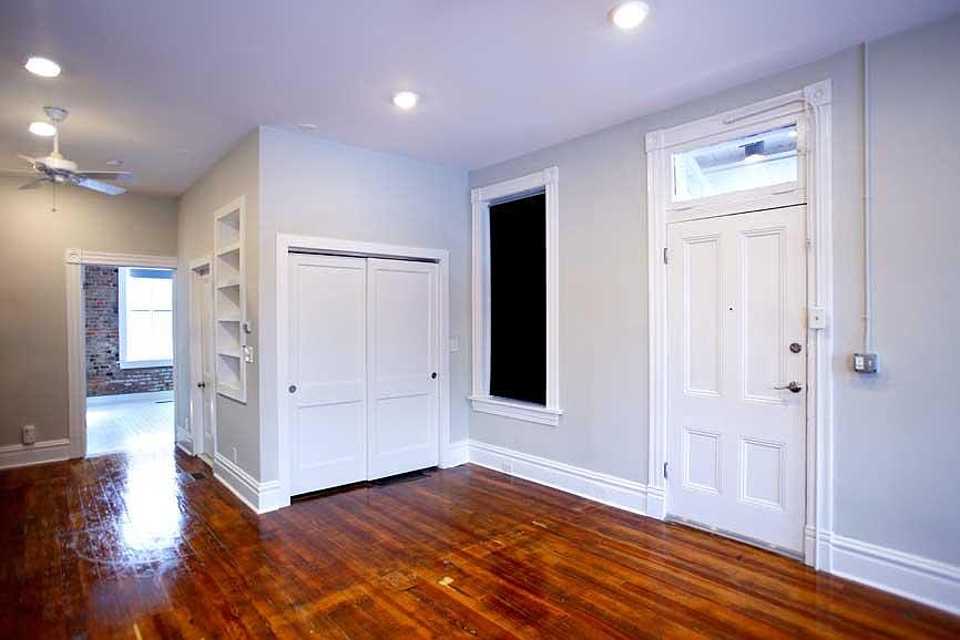 Living room - washer dryer behind double door