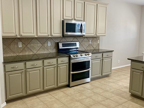 Freshly painted kitchen cabinets