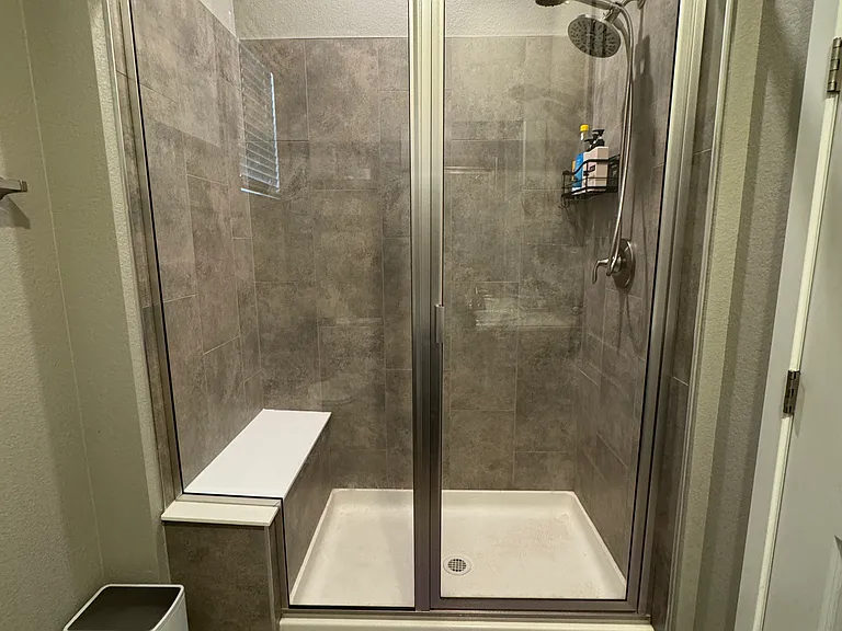 Main floor bathroom with walk-in shower