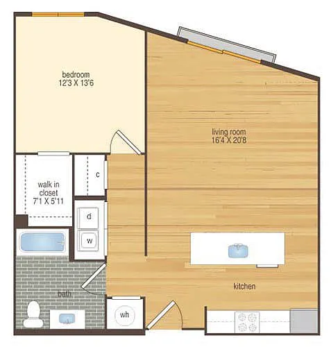 Floor plan 1X1 823-A08