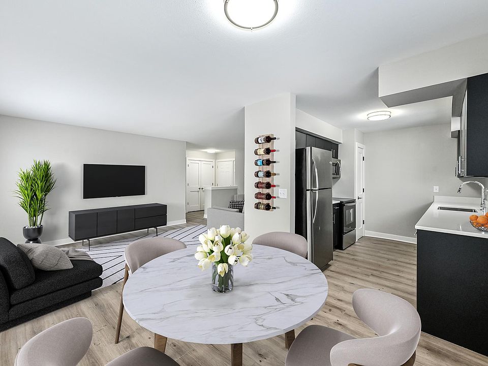 Virtually Staged Living Room/Eat In Kitchen