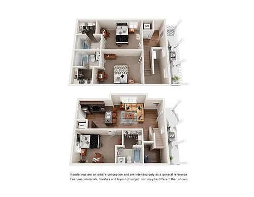 Floor plan Three Bedroom Cottage 2 story