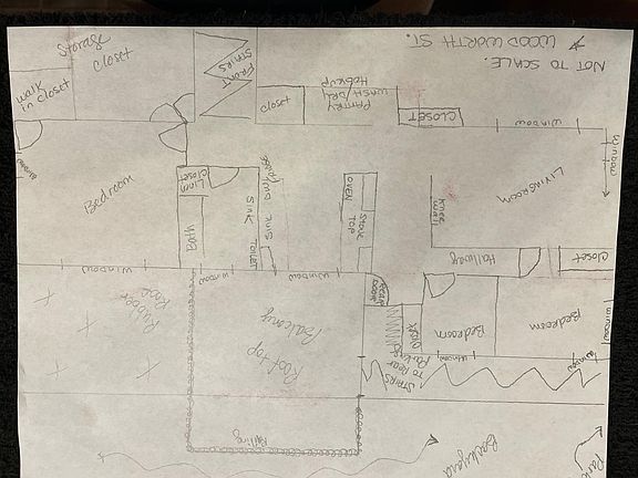 Floor plan available here while the remodel is being completed and made available for OCTOBER 1st! *See floor plan layout for room sizes as this drawing is not true to scale.