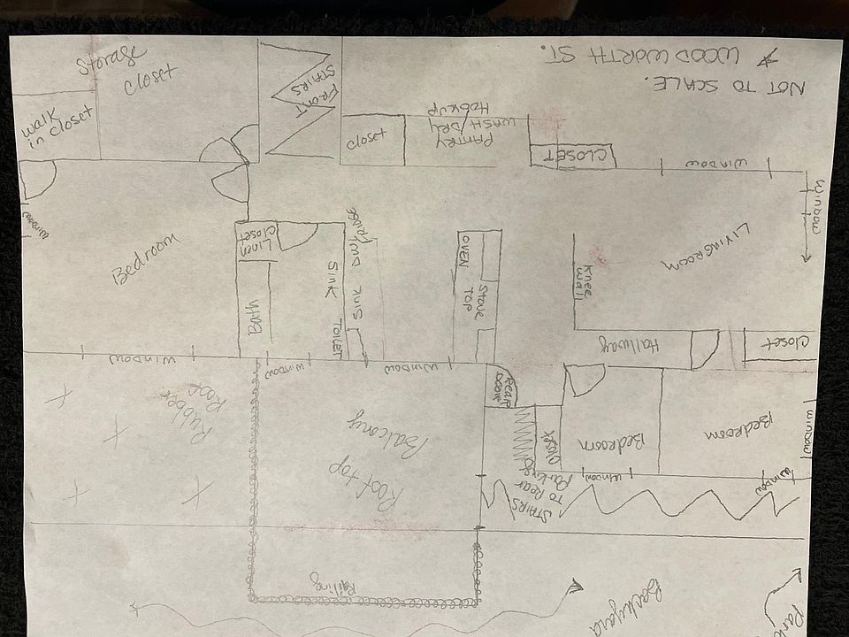 Floor plan available here while the remodel is being completed and made available for OCTOBER 1st! *See floor plan layout for room sizes as this drawing is not true to scale.