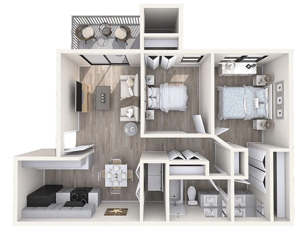 Floor plan 2 Bed /1 Bath Renovated