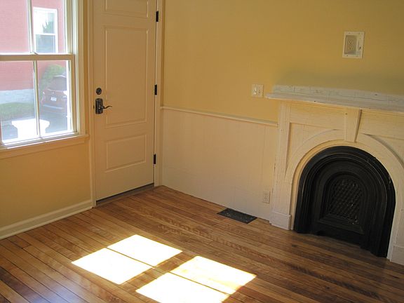 Living room with ornamental fireplace