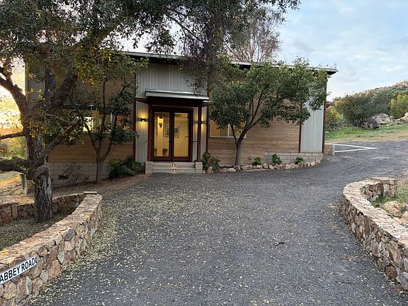 View of the front of the house from driveway.