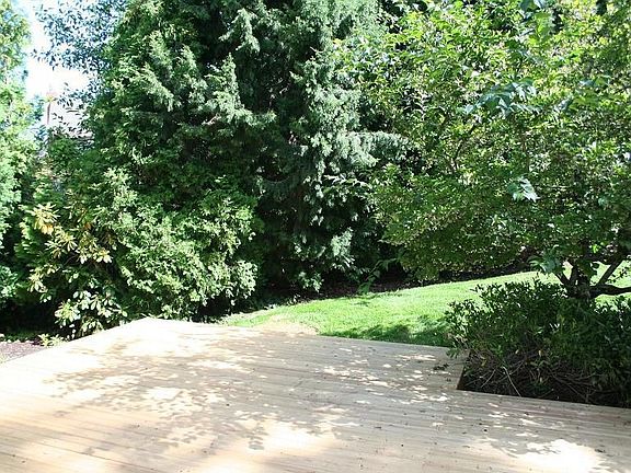 View of backyard from deck.