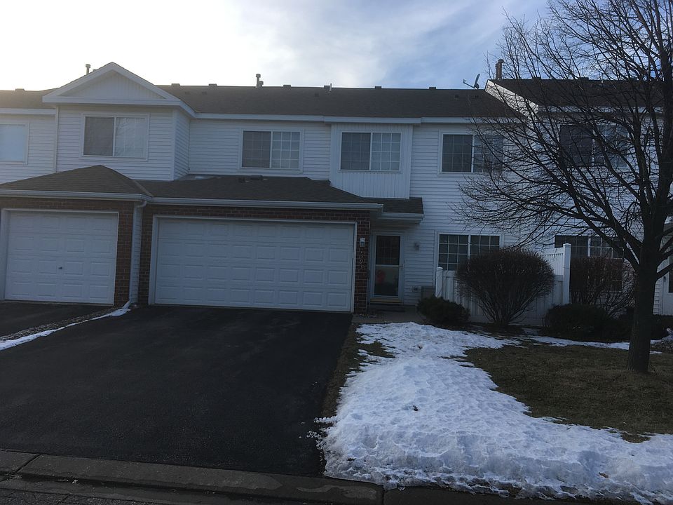 Two-car garage; front door