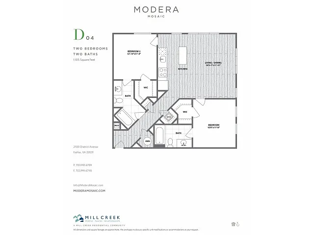 Floor plan D04 - Two Bedroom Two Bath