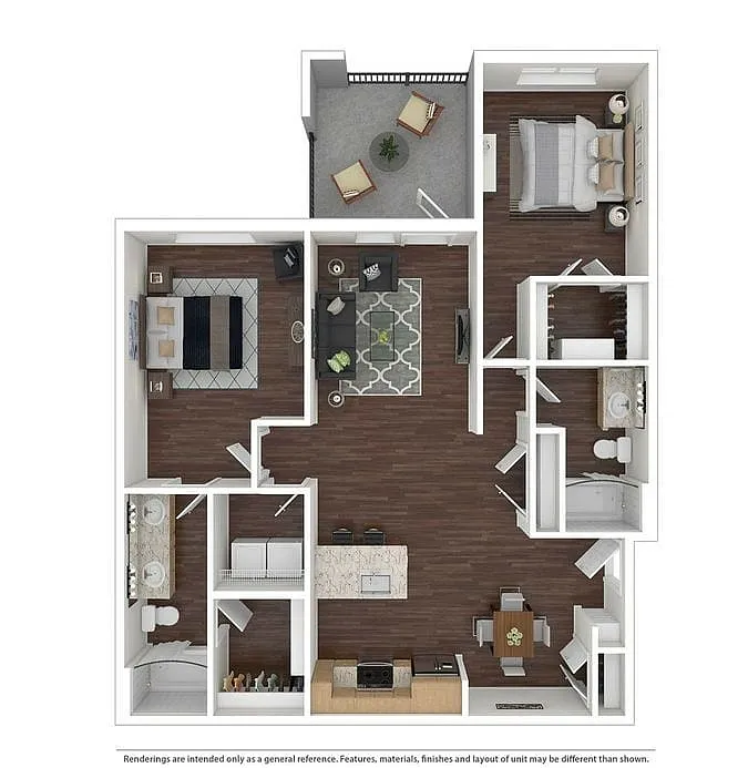 Floor plan B3 - Two Bedroom, Two Bathroom