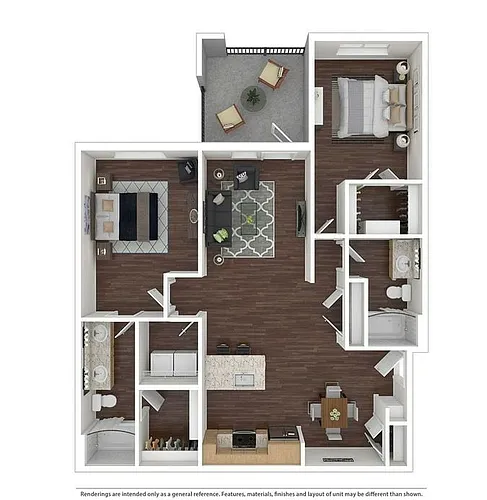 Floor plan B3 - Two Bedroom, Two Bathroom