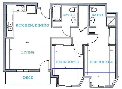 Floor plan 2x2A