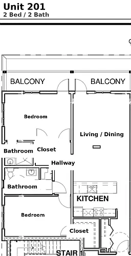 Floor plan 2 Bed 2 Bath