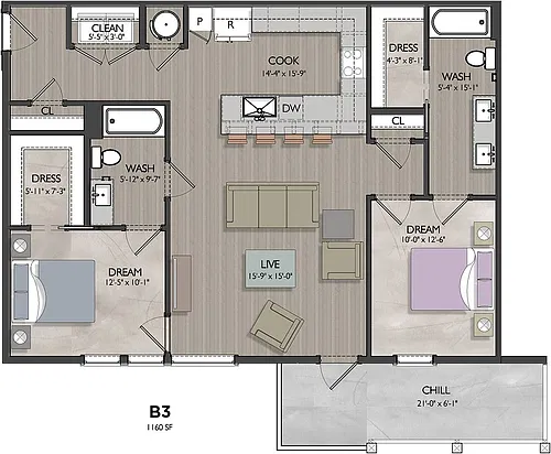 Floor plan B3