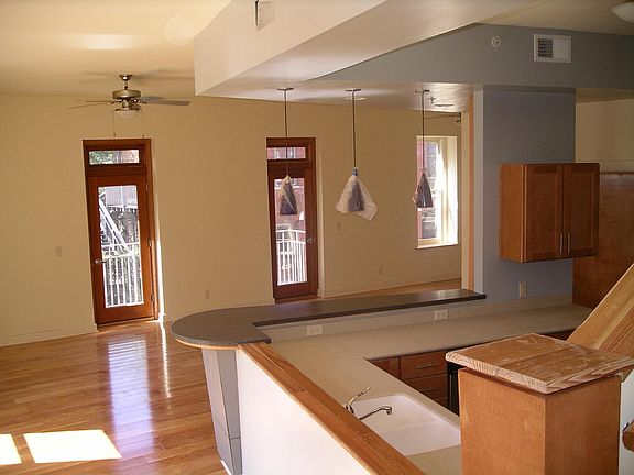 Living/dining area beyond kitchen