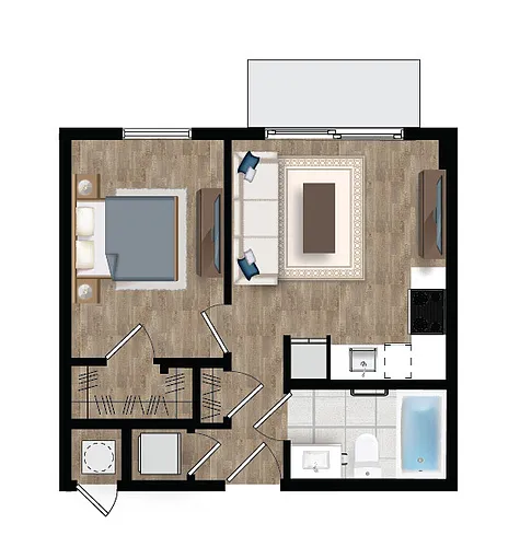 Floor plan Studio 1-A