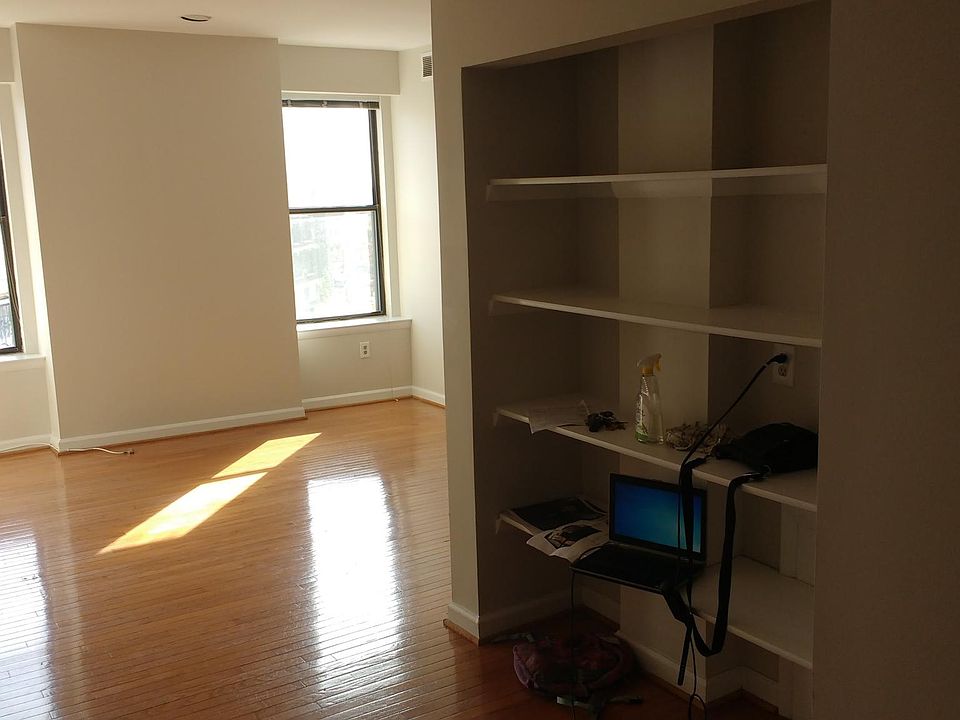 This is a view of the built in shelving in the dining area.