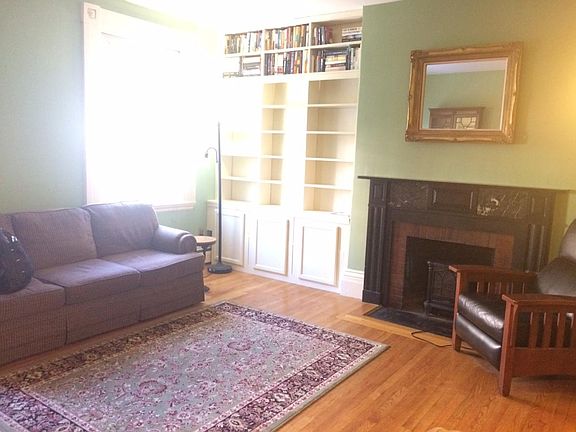 Living room and fireplace