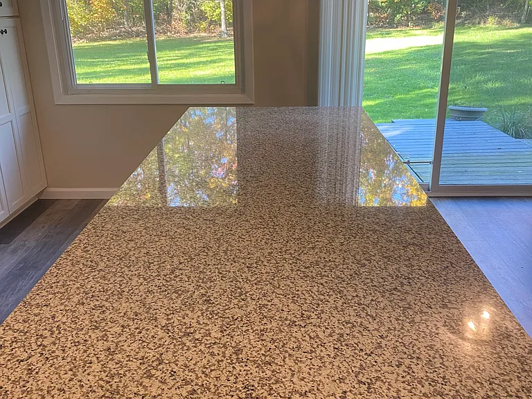 36" x 92" island with granite countertop just installed