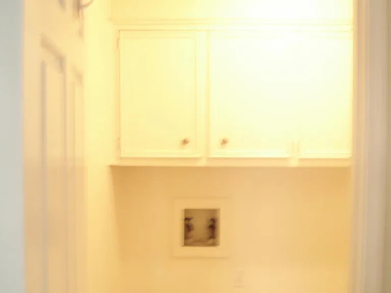 Laundry Room with plenty of storage for detergent, extra towels, etc,