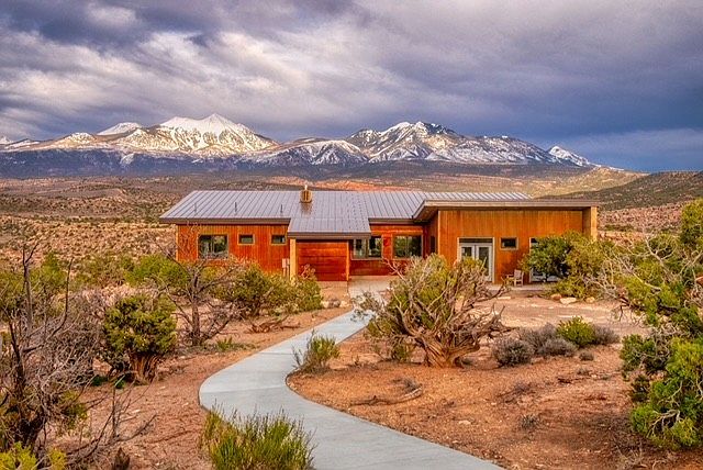 Front of House and View of La Sals