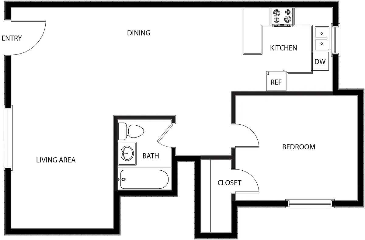 Floor plan 1 BR PR