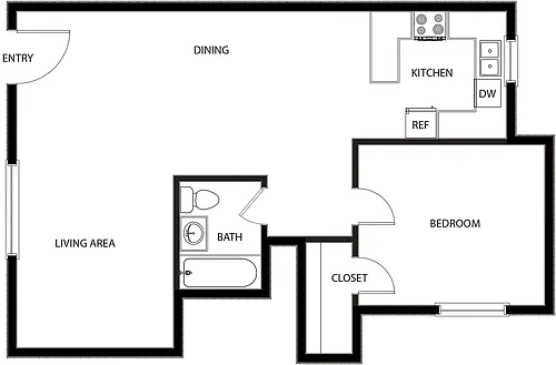 Floor plan 1 BR PR