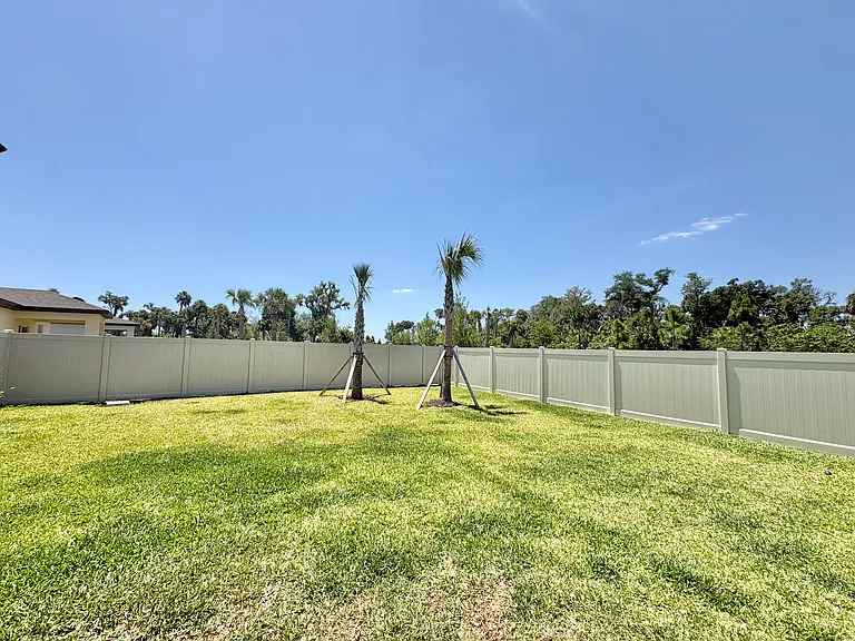 Fully fenced backyard
