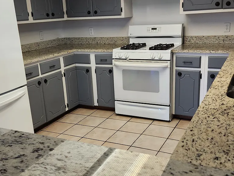 Kitchen with granite countertops