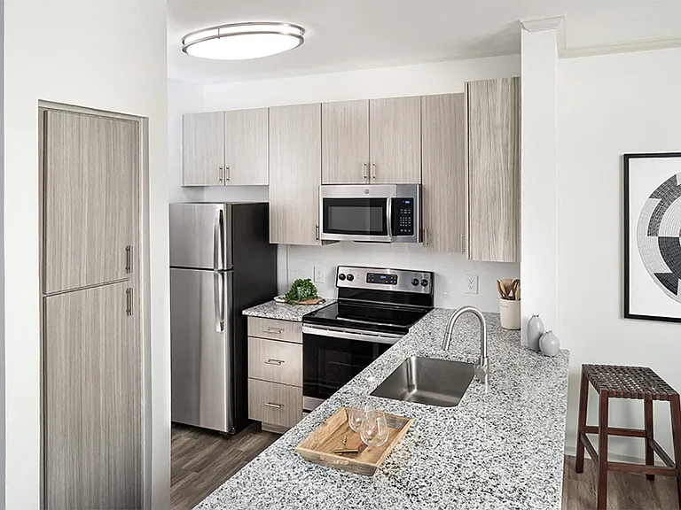 Beautifully renovated interiors with stainless steel appliances