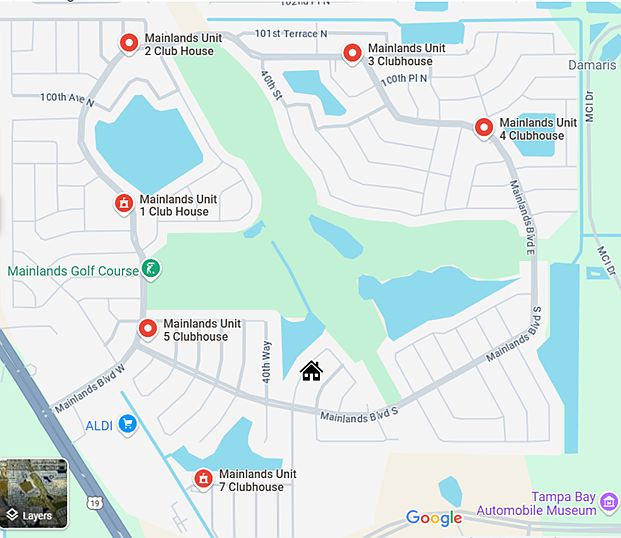Note close proximity to the club house, golf course!