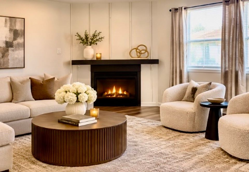 Great room from another angle that was staged, which the tenant can do in reality as well