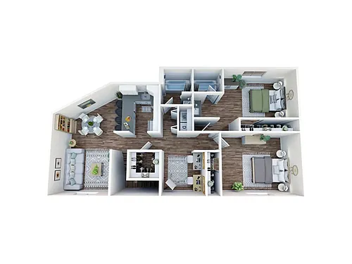 Floor plan Two Bed Two Bath Renovated