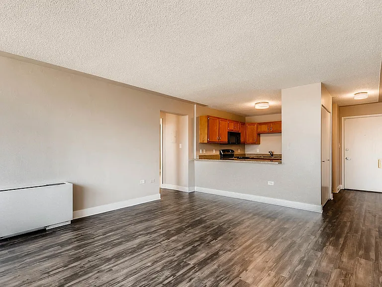 Our Apartment Living Room and Kitchen at Scandia Apartments in Englewood, Colorado
