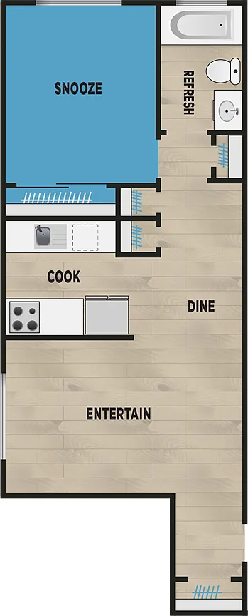 Floor plan One Bedroom B
