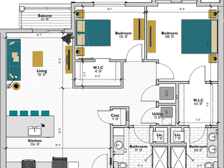 The Quincy - Two Bedroom Two Bathroom The Quincy - Two Bedroom Two Bathroom