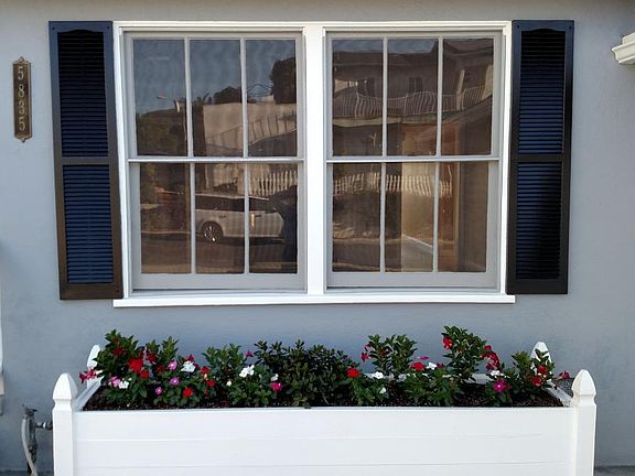 Front Living room windows/planter