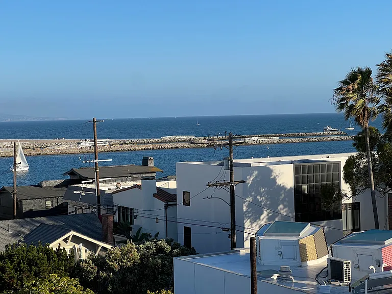 This is the view from the roof, which overlooks the channel and the Pacific Ocean