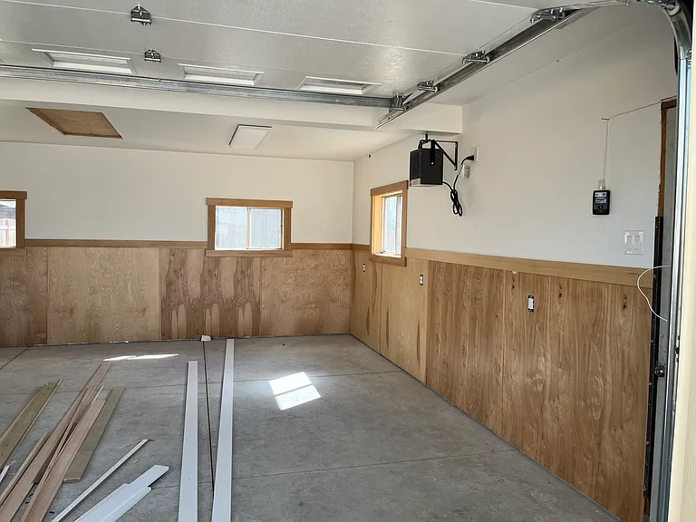 New garage with heat and upper storage.