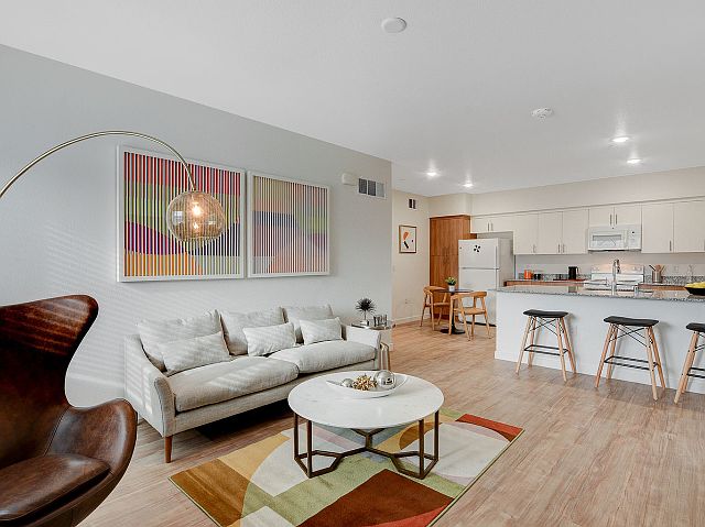 Spacious Living Room in 2 Bedroom Model Home