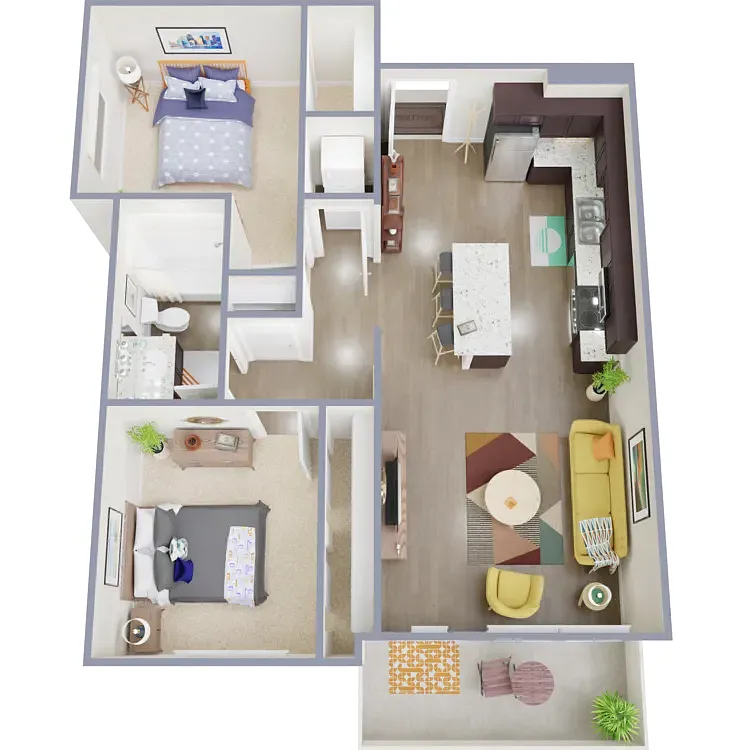 Floor plan 2x1 - 779 sqft - B1