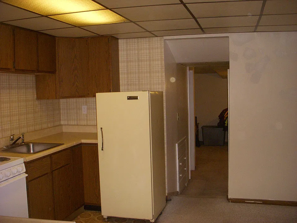 kitchen looking toward bedroom hallway