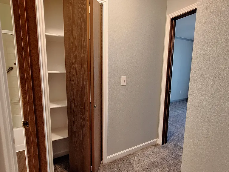 Hall complete with linen closet