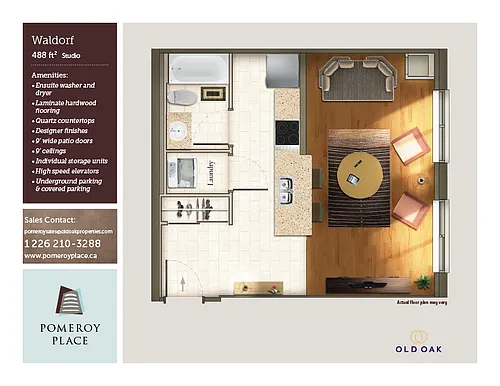 Floor plan Studio B Waldorf